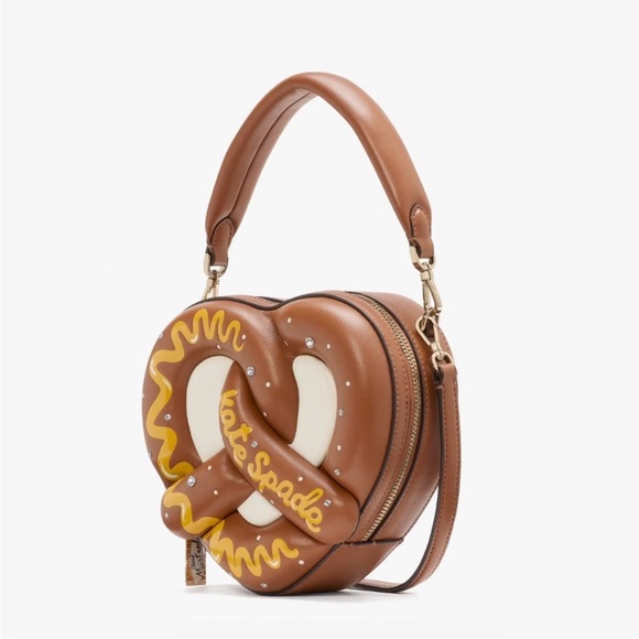 ♠️kate spade 3D Pretzel Big Apple Embellished Puffy Crossbody Bag NWT - Picture 3 of 16